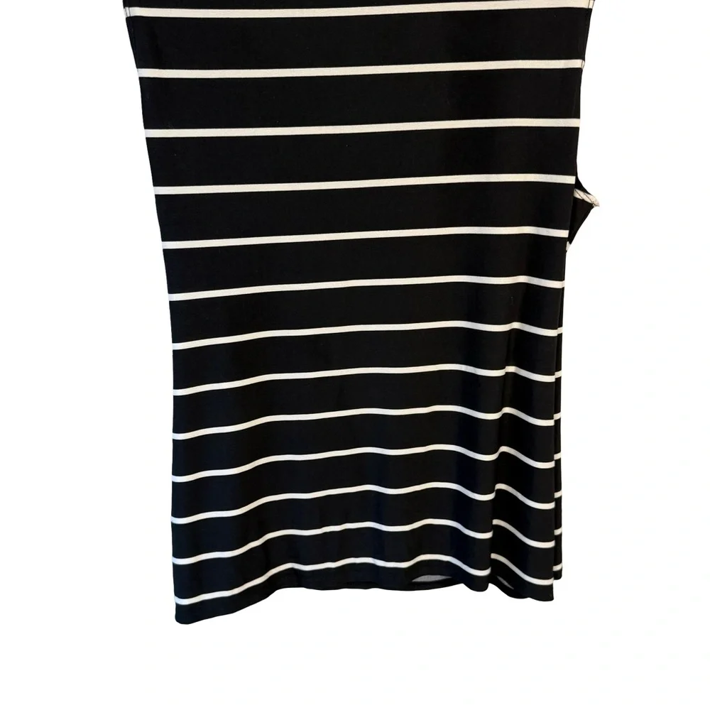Retro Y2K Black and White Classic Striped Women's Top Size M Minimalist Casual - Picture 10 of 10